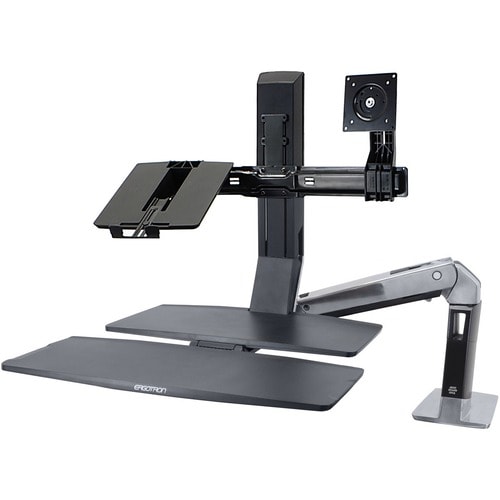 Ergotron WorkFit Multi Component Mount for Workstation - Black - Height Adjustable - 1 Display(s) Supported - 61 cm (24") 