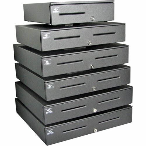 apg Series 4000 1816 Cash Drawer - USD 5 Bill - 5 Coin - 2 Media SlotPrinter Driven - Steel - Black - 4.2" Height x 18" Wi