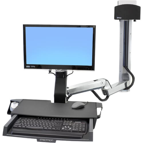 Ergotron Mounting Extension - Polished Aluminum - Aluminium