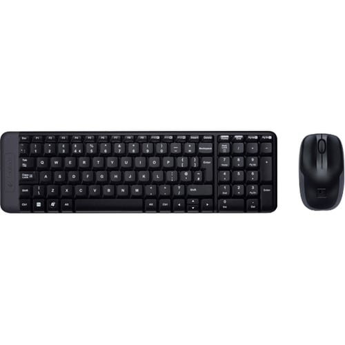Logitech Wireless Combo MK220 Keyboard & Mouse - Spanish - USB Wireless RF 2.40 GHz Keyboard - Keyboard/Keypad Color: Blac