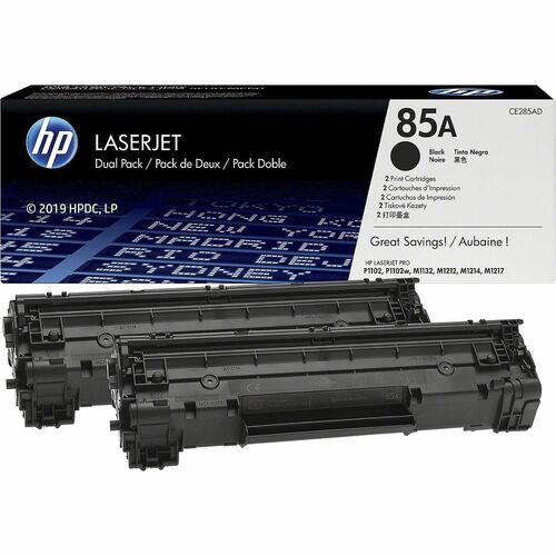 HP 85A Original Laser Toner Cartridge - Black - 2 / Carton - 1600 Pages