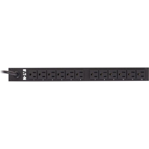 Eaton Basic rack PDU, 1U, 5-15P input, 1.44 kW max, 100-127V, 12A, 15 ft cord, Single-phase, Outlets: (12) 5-15R - Basic -