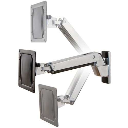 Ergotron Mounting Arm for Flat Panel Display - Polished Aluminum, Black - 30" to 55" Screen Support - 40 lb Load Capacity 