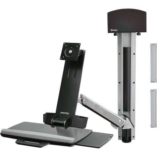 Ergotron StyleView 45-273-026 Multikomponenten-Halterung für Flachbildschirm, Tastatur, CPU - Poliertes Aluminium - Höhenv