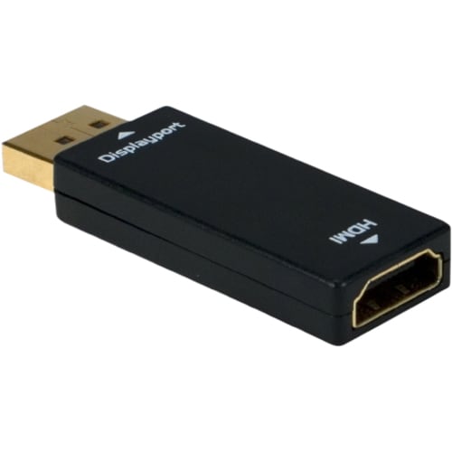 QVS Audio/Video Adapter - 1 x DisplayPort DisplayPort 1.1 Digital Video Male - 1 x HDMI Digital Audio/Video Female - Black