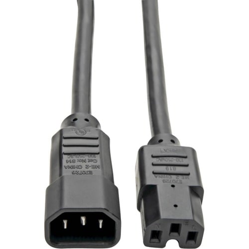 Eaton Tripp Lite Series Power Cord C14 to C15 - Heavy-Duty, 15A, 250V, 14 AWG, 6 ft. (1.83 m), Black - 15A, 14AWG (IEC-320