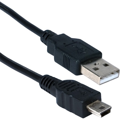 QVS USB Mini-B Sync & Charger High Speed Cable - 6 ft USB Data Transfer Cable for Cellular Phone, PDA, Tablet PC, GPS Rece
