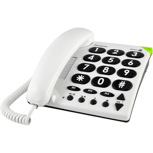 Doro PhoneEasy 311c Standard Phone - White - 1 x Phone Line