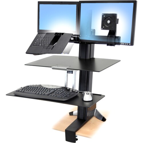 Ergotron WorkFit-S Height Adjustable Display Stand - Up to 50.8 cm (20") Screen Support - 11.34 kg Load Capacity - Flat Pa