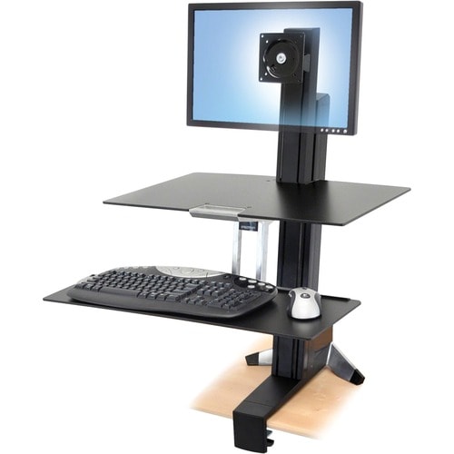 Ergotron Workfit-S, Single Ld With Worksurface+ - Up to 24" Screen Support - 18 lb Load Capacity - Flat Panel Display Type