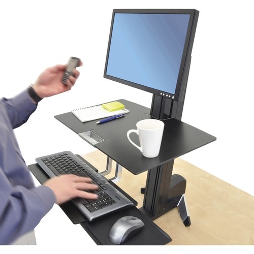 Ergotron WorkFit-S Single HD with Worksurface+ - Up to 30" Screen Support - 29 lb Load Capacity - Flat Panel Display Type 