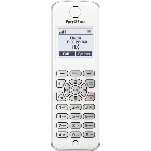 AVM FRITZ!Fon M2 DECT-Schnurlostelefon - Weiß - 300 m Reichweite - 1 Telefonleitung(en) - Freisprecheinrichtung