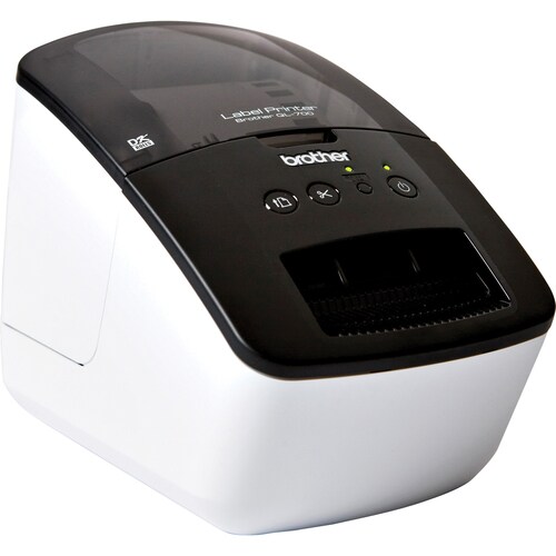 Brother PocketJet QL-700 Desktop Direct Thermal Printer - Monochrome - Label Print - USB - With Cutter - White, Black - LE