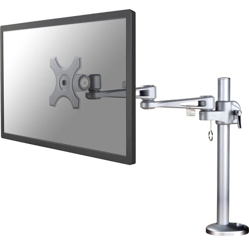 Newstar Full Motion Desk Mount (grommet) for 10-30" Monitor Screen, Height Adjustable - Silver - Height Adjustable - 25.4 