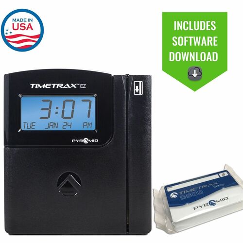 Pyramid Time Systems TimeTrax EZ Swipe Time Clock System, Ethernet - Magnetic Strip - 50, Upgradeable To 500 - Digital - W