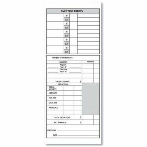Pyramid Time Card for Models 1000 & 2000 - 9" (228.60 mm) x 3.50" (88.90 mm) Form Size - Blue, White - Recycled - 100 Pack