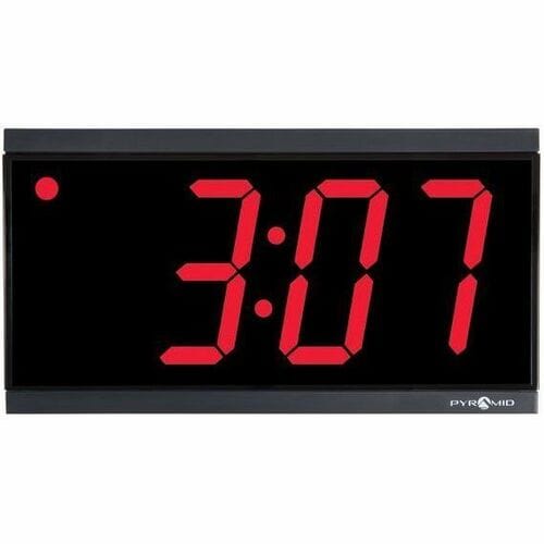 Pyramid SED4R4LDRB PoE IP Network Synchronized LED DigItal Clock, Red, 4" Numeral - Digital - Electric - LED - Black/Acryl