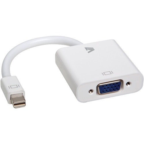 Cable vidéo V7 CBL-MV1WHT-5E - 10 cm Mini DisplayPort/VGA - Cable for Appareil vidéo, Moniteur, Projecteur, MacBook, MacBo