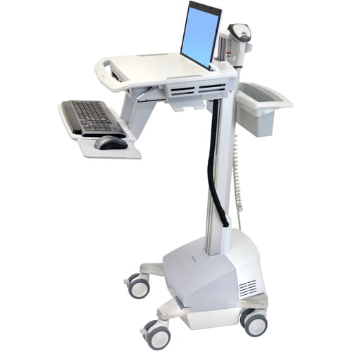 Ergotron StyleView Medical Trolley - 8.16 kg Load Capacity - 4 Casters - Aluminium - 46.48 cm (18.30") Width x 128.27 cm (