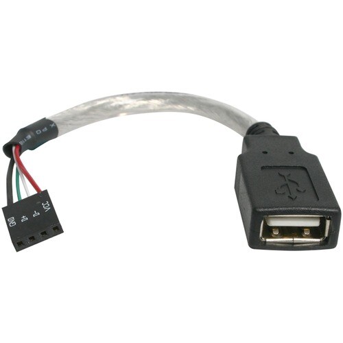 StarTech.com Cavo USB 2.0 15 cm - USB A femmina a collettore scheda madre USB 4 pin F/F - Nero/Grigio
