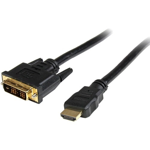 StarTech.com 1m HDMIÂ® to DVI-D Cable - M/M - 1 x HDMI Male Digital Audio/Video - 1 x DVI-D Male Digital Video - Gold-plat