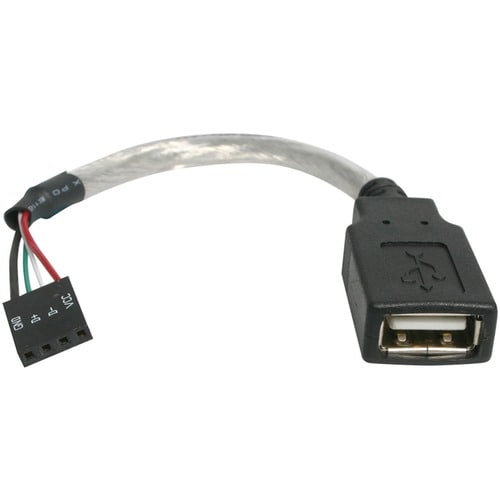 StarTech.com 6in USB 2.0 Cable - USB A to USB 4 Pin Header F/F USB A Female to Motherboard Header Adapter - USB cable - 4 