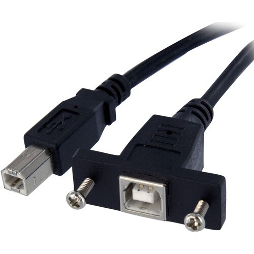 StarTech.com Cable USB de Montaje en Panel USB B a USB B de 30cm - Hembra a Macho - Apantallado - Negro