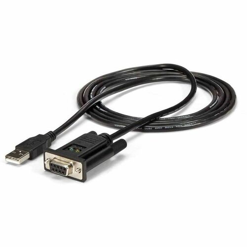 StarTech.com 6ft (1.8m) 1-Port USB to Serial RS232 Adapter, FTDI DB9 Serial DCE Adapter Cable, Null Modem, USB 2.0 - TAA -