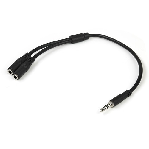 StarTech.com 3.5mm Audio Extension Cable - Slim Audio Splitter Y Cable and Headphone Extender - Male to 2x Female AUX Cabl