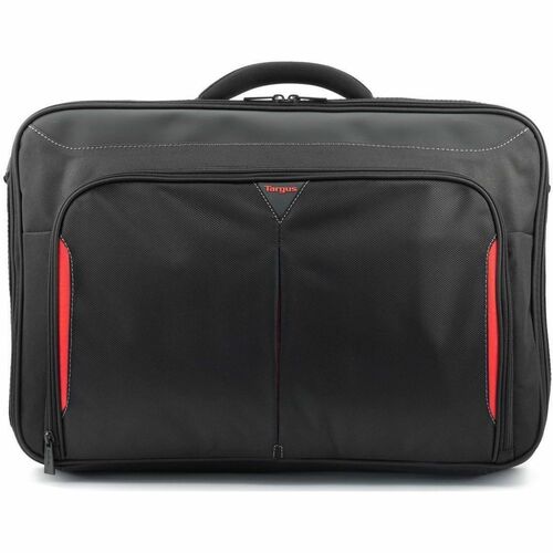 Targus Classic+ CN418EU Carrying Case for 43.2 cm (17") to 45.7 cm (18") Notebook - Black, Red - Poly, Polyester Body - Tr