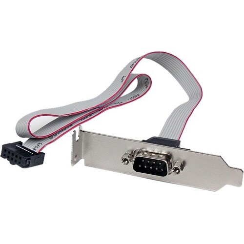 StarTech.com 1 Port Seriell DB9 Slotblech mit 10 Pin Pinheader Kabel - Low Profile - Cable for Hauptplatine - Grau