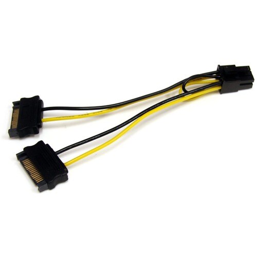 StarTech.com Câble adaptateur d'alimentation SATA vers carte vidéo PCI Express 6 broches de 15 cm - Pour PCI Express Card 