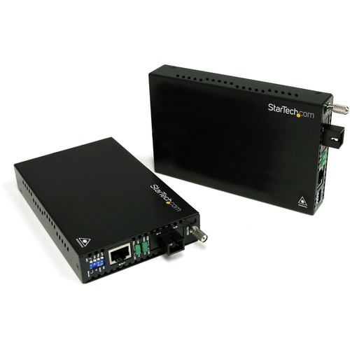StarTech.com 10/100 Mbps Ethernet Single Mode WDM Fiber Media Converter Kit SC 20km - 10/100Base-TX, 100Base-FX - Rack-mou