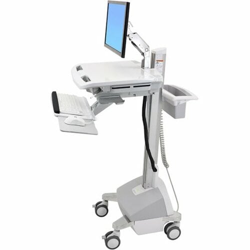 Ergotron StyleView Medical Trolley - 14.06 kg Capacity - 4 Casters - Plastic, Aluminium - 1282.7 mm Height - Grey