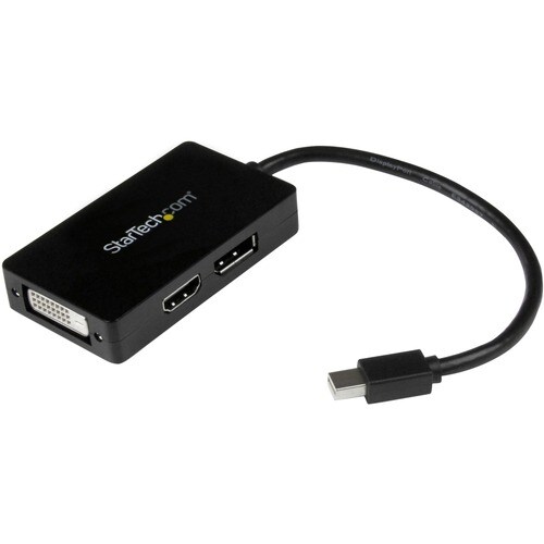 StarTech.com Travel A/V adapter - 3-in-1 Mini DisplayPort to DisplayPort DVI or HDMI converter - 1 x 20-pin Mini DisplayPo