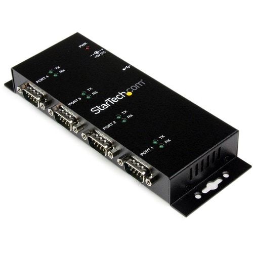 StarTech.com USB to Serial Adapter Hub â€" 4 Port â€" Industrial â€" Wall Mount â€" Din Rail â€" COM Port Retention â€" FT