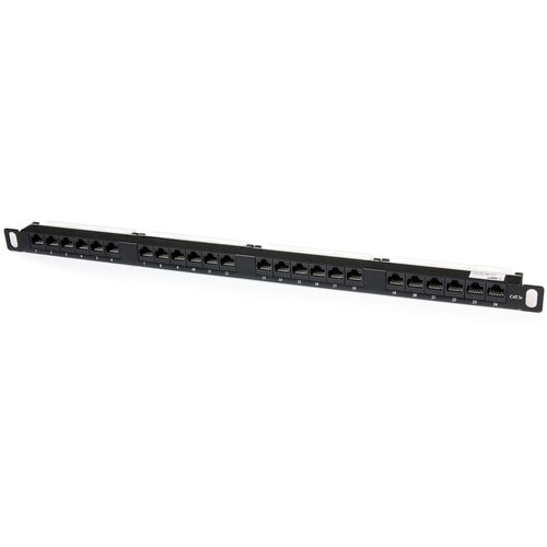 StarTech.com 24 Port 0.5U Cat5e Patch Panel - RJ45 Ethernet Rackmount Cat 5e 110 Patch Panel - Organize up to 24 Cat5e pat