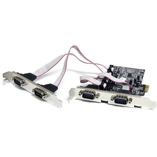 StarTech.com 4 Port PCIe Serial Adapter Card with 16550 - PCI Express x1 - PC - 4 x Number of Serial Ports External