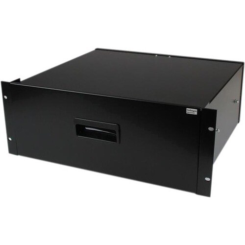 StarTech.com 4U Black Steel Storage Drawer for 19in Racks and Cabinets - 4U Black Sliding Rack Storage Drawer - Add a rugg