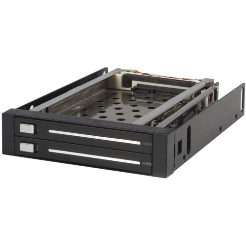 StarTech.com 2 Drive 2.5in Trayless Hot Swap SATA Mobile Rack Backplane - Storage bay adapter - black - 2 x HDD Supported 