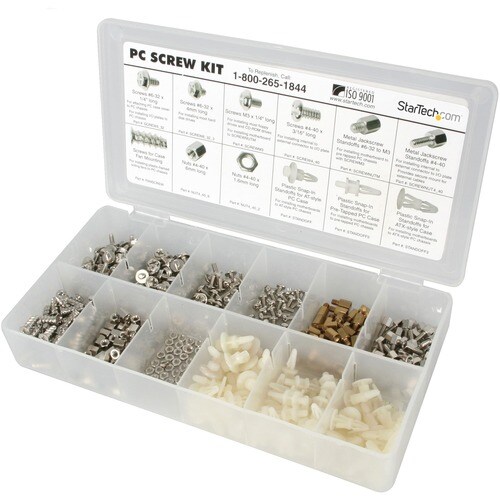 StarTech.com Deluxe Assortment PC Screw Kit - Screw Nuts and Standoffs - Assortment Of 12 Common PC Case Screws - Screw ki