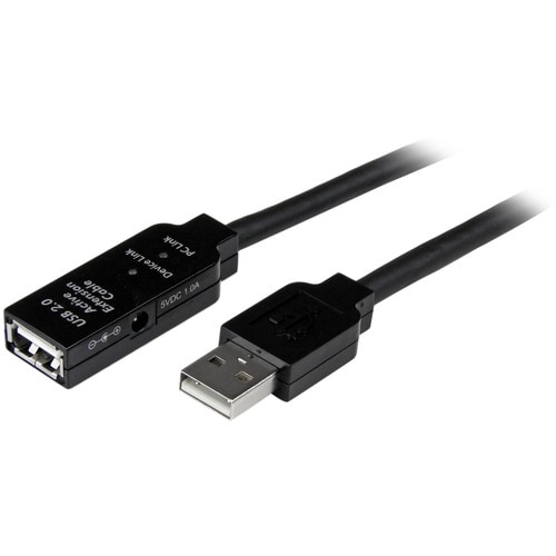 StarTech.com 20m USB 2.0 Active Extension Cable - M/F - Cable for Wall Outlet, Power Adapter - First End: 1 x 4-pin USB 2.