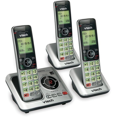 VTech CS6629-3 DECT 6.0 Cordless Phone - Cordless - Corded - 1 x Phone Line - 3 x Handset - Speakerphone - Answering Machi