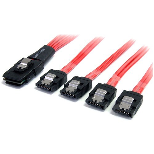 StarTech.com 1m Serial Attached SCSI SAS Cable - SFF-8087 to 4x Latching SATA - Cable for Hard Drive, SAS Controller, Back