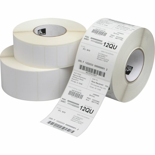 Zebra Z-Select Multipurpose Label - 102 mm Width x 76 mm Length - Permanent Adhesive - Rectangle - Thermal Transfer - Whit