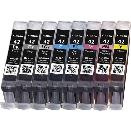 Canon CLI-42 Original Inkjet Ink Cartridge - Multi-pack - Black, Grey, Light Grey, Cyan, Magenta, Yellow - 8 / Pack - Inkj