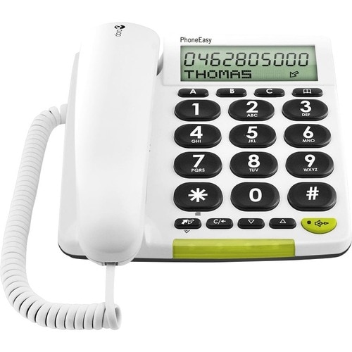 Doro PhoneEasy 312cs Standard Phone - White - Corded - Corded - 1 x Phone Line - Speakerphone - Hearing Aid Compatible