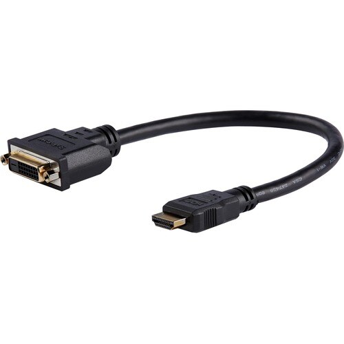 StarTech.com 8in HDMI® to DVI-D Video Cable Adapter - HDMI Male to DVI Female - Connect a DVI-D device to an HDMI-enabled 