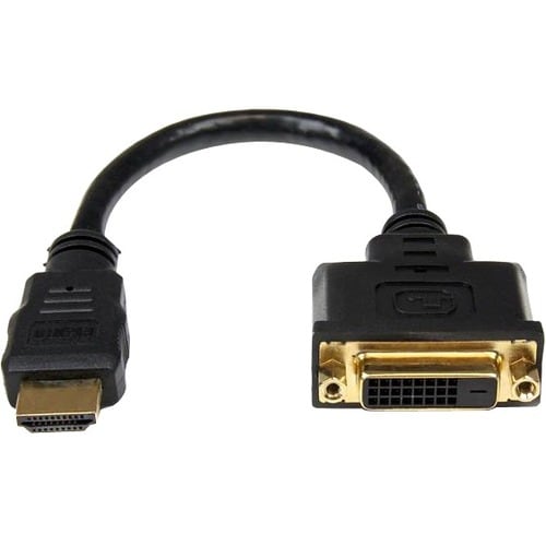 StarTech.com HDMI Male to DVI Female Adapter - 8in - 1080p DVI-D Gender Changer Cable (HDDVIMF8IN) - Connect a DVI-D devic
