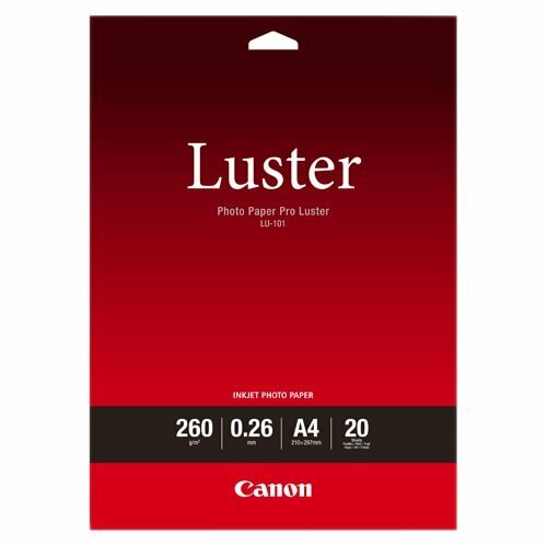 Canon LU-101 Inkjet Photo Paper - A3 - 297 mm x 420 mm - 260 g/m² Grammage - Luster - 20 Sheet